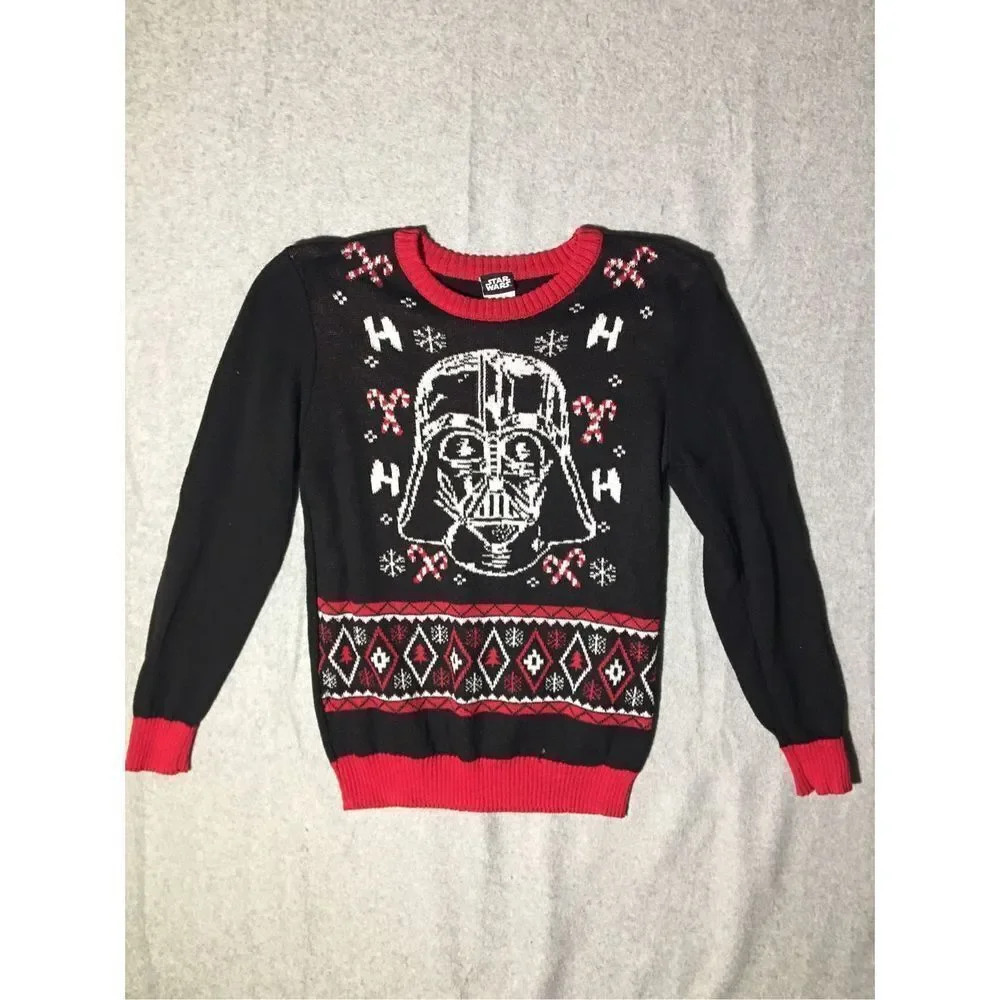 Womens Star Wars Sweater Size Large Christmas Holiday Darth Vader Casual Warm